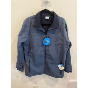 Columbia Mens Nocturnal Water Resistant Jacket L Navy Blue Full Zip Sportswear